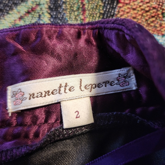 Nanette Lepore Purple Velvet Skirt Size 2 - Picture 3 of 5